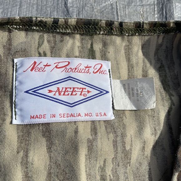 Vintage Neet Camouflage Outdoors Realtree Camo Zip Vest RARE Made In USA Size L - Picture 4 of 12